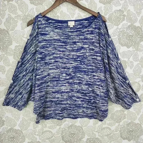 Anthropologie 9-H15 STCL Cold Shoulder Scoop neck Knit Sweater Top XL 7918 - Picture 1 of 8